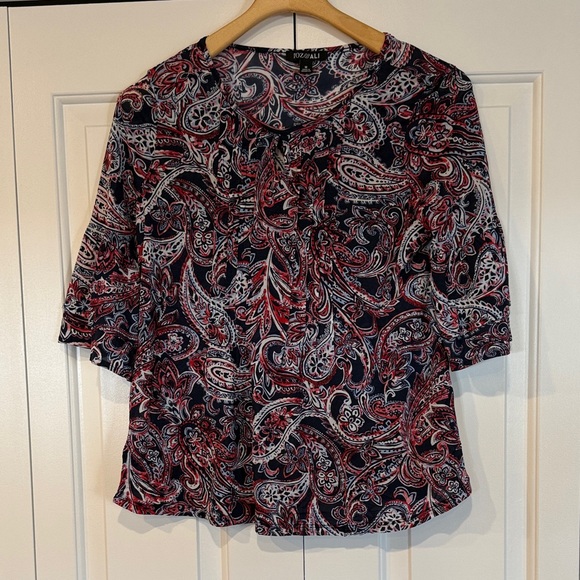 croft & barrow Tops - Croft & Barrow Red and Black Paisley Blouse